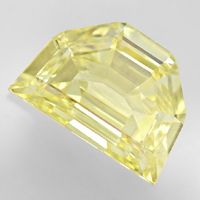 zum Artikel Diamant 0,72ct Fancy Yellow Zitrone Shield Schliff, HRD, D6666