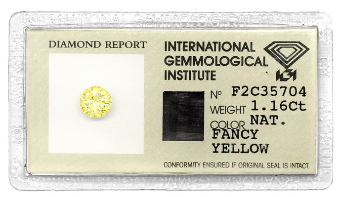 Foto 1 - Diamant 1,16 Brillant Natural Fancy Yellow Zitrone IGI, D6678
