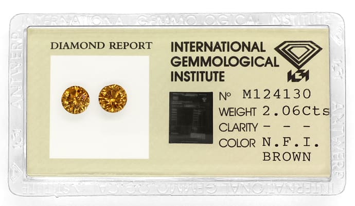 Foto 1 - 2,06ct als zwei Spitzen Einkaräter Brillanten Brown IGI, D6803