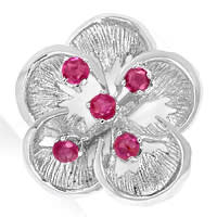 zum Artikel Damenring dekorative Blütenform mit Spitzen Rubinen, Q0779