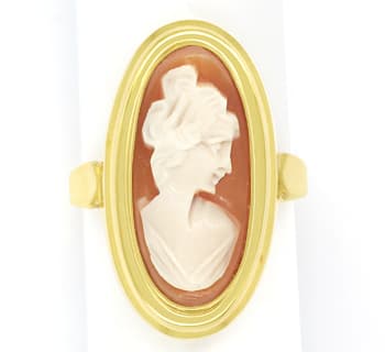 Foto 1 - Damen Ring mit dekorativer ovaler Kamee in 14K Gelbgold, Q1017
