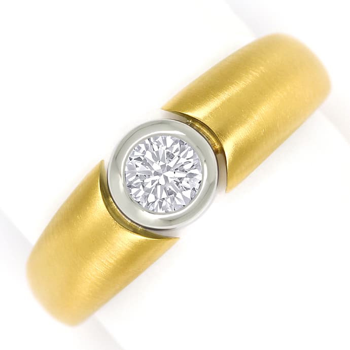 Design-Goldbandring lupenreiner 0,32ct Brillant-Solitär, aus Designer-Solitär-Diamantringe Brillantringe