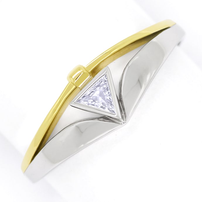 Diamant Triangel lupenrein Designer-Diamantring Bicolor, aus Designer-Solitär-Diamantringe Brillantringe