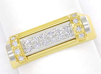 Foto 1 - Designer-Ring in Gelbgold und Weißgold mit 20 Diamanten, Q1362