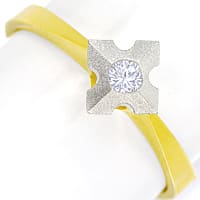 zum Artikel Diamantring mit 0,10ct Brillant-Solitär in Bicolor Gold, Q1460