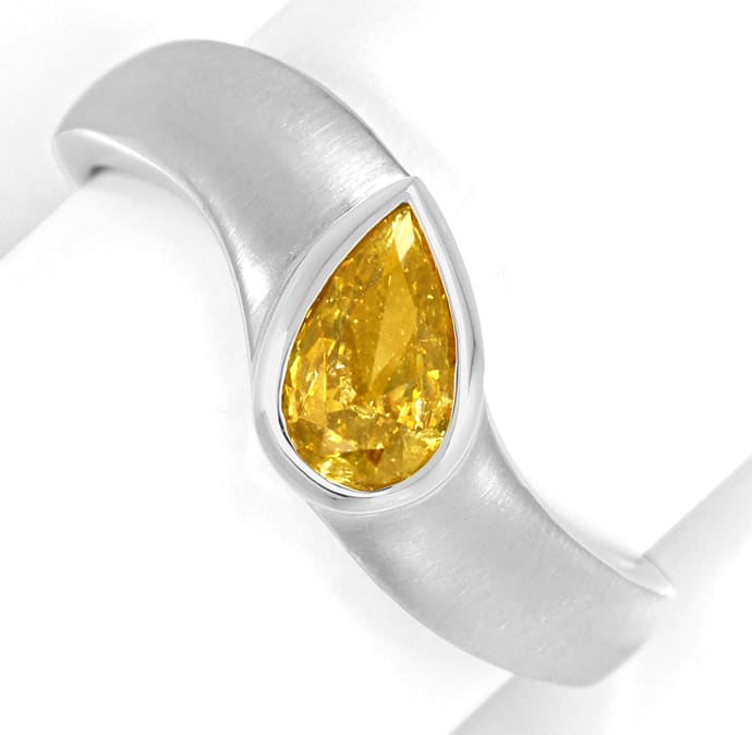 Foto 2 - Weißgoldring Diamant Tropfen 0,5ct Fancy Orangy Yellow, Q1602