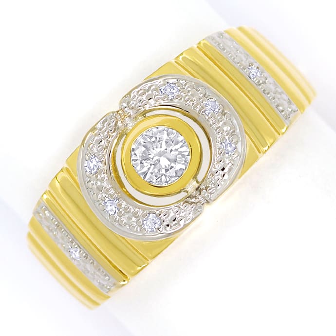 Designer-Diamantbandring mit 0,22ct Diamanten, 14K Gold, aus Designer-Solitär-Diamantringe Brillantringe