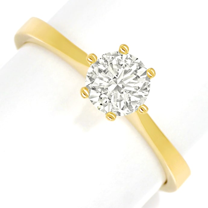 Diamantring mit 0,65ct Solitär-Brillant in 18K Gelbgold, aus Designer-Solitär-Diamantringe Brillantringe