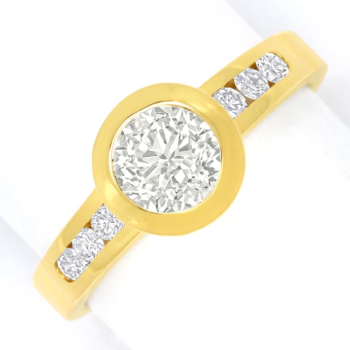 Diamantring 1,09ct lupenreine Diamanten in 18K Gelbgold, aus Designer-Solitär-Diamantringe Brillantringe