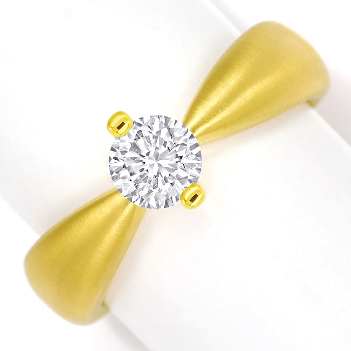 Design-Diamantring mit 0,70ct Brillant-Solitär Gelbgold, aus Designer-Solitär-Diamantringe Brillantringe