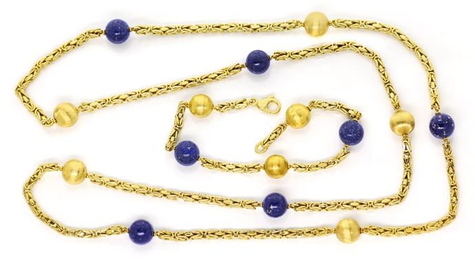 Foto 1 - Set Kette Armband Königskette mit Lapis Gelbgold, Q1878