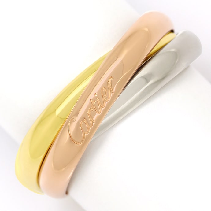 Cartier Trinity Ring Gelbgold-Rotgold-Weißgold, aus Designer-Goldringe Platinringe