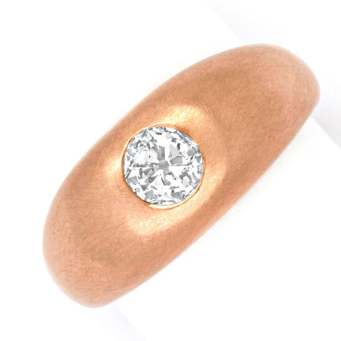 Rotgold-Diamant Band Ring Altschliff Diamant 0,61 Carat, aus Designer-Solitär-Diamantringe Brillantringe