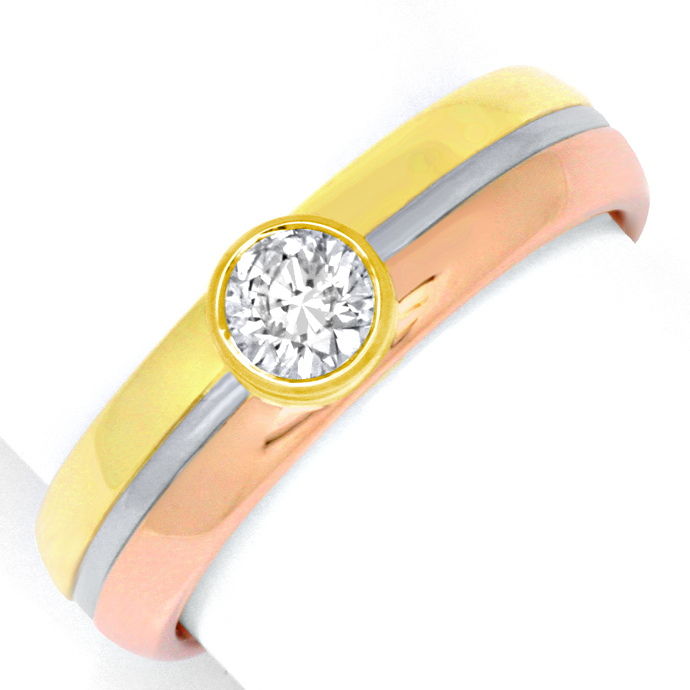 Brillant-Diamant-Ring 0,55ct Rotgold-Gelbgold-Weißgold, aus Designer-Solitär-Diamantringe Brillantringe