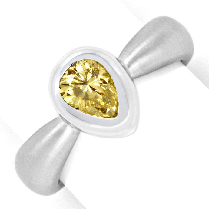 Diamantring 0,92 Fancy Brownish Yellow HRD 18K Weißgold, aus Designer-Solitär-Diamantringe Brillantringe