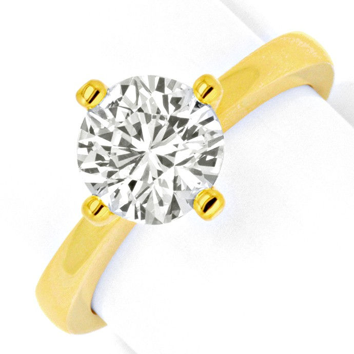 Massiver Gold-Ring 1,84ct Diamant Solitaer 18K Gelbgold, aus Designer-Solitär-Diamantringe Brillantringe