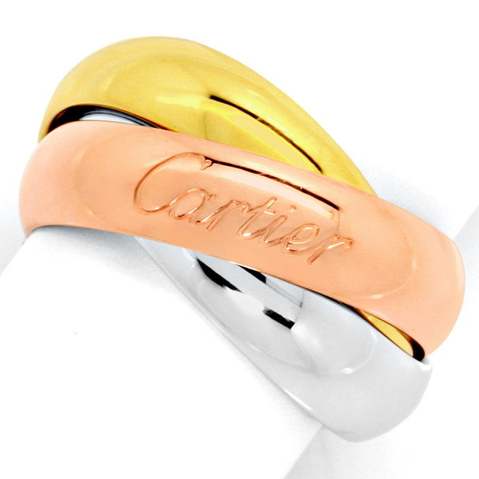 Trinity Les must de Cartier Tricolor Goldring Grösse 48, aus Designer-Goldringe Platinringe