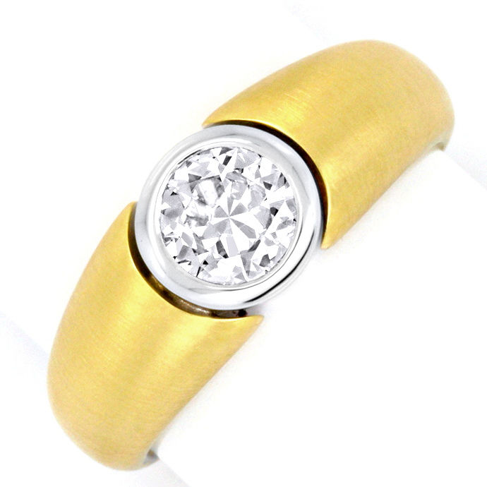 Diamantring Einsteiner 0,60Carat 18K Gelbgold-Weißgold, aus Designer-Solitär-Diamantringe Brillantringe