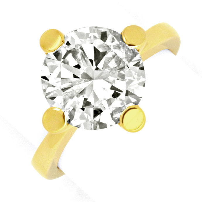 4,526 Karäter Riesen Brillant-Solitär Ring 18K Gelbgold, aus Designer-Solitär-Diamantringe Brillantringe