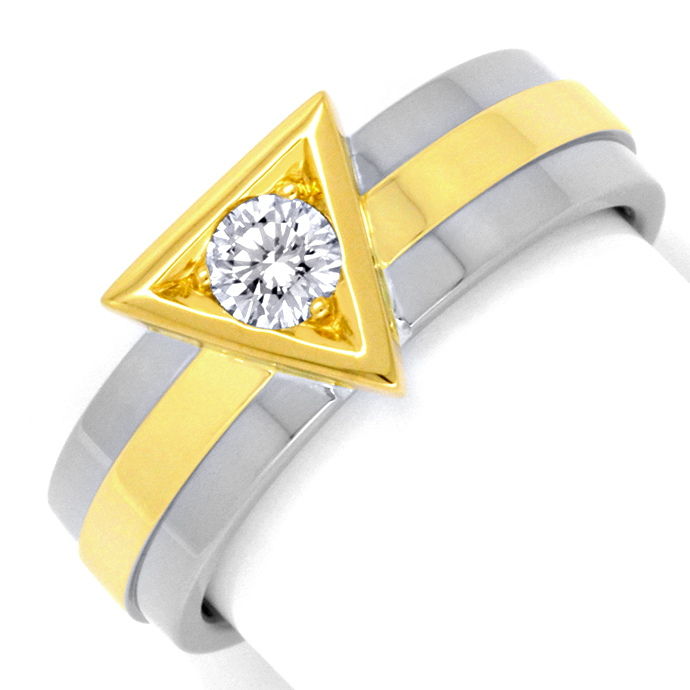 Designer-Handarbeits-Brillant-Ring Bicolor, aus Designer-Solitär-Diamantringe Brillantringe