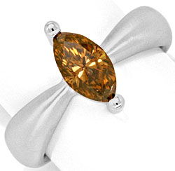 Foto 1 - 1,3 Carat Navette Diamant-Ring Handarbeit 18K Weißgold, R3030