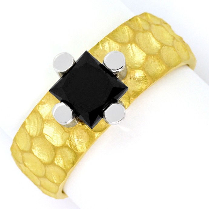 Designer-Ring mit Schwarzem Diamant 1,53 Carat 18K Gold, aus Designer-Solitär-Diamantringe Brillantringe