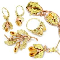 zum Artikel Grandeln Ring Ohrringe Collier Armband Brosche Gold 14K, R6611
