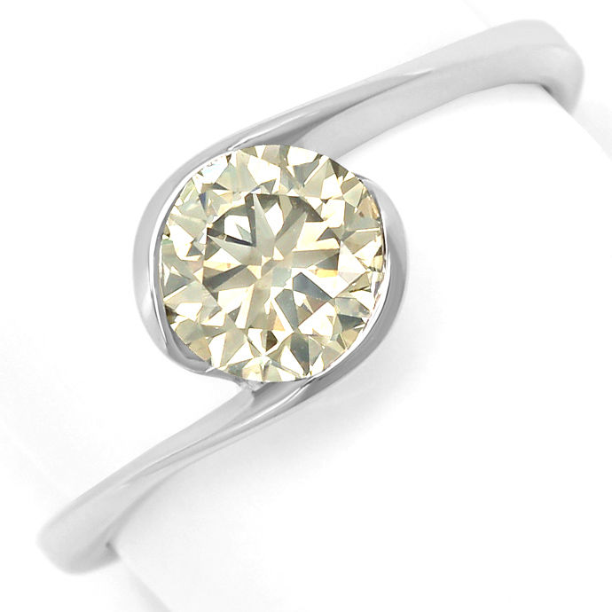 Diamantring mit 1,13ct Brillant-Solitär in 18K Weißgold, aus Designer-Solitär-Diamantringe Brillantringe