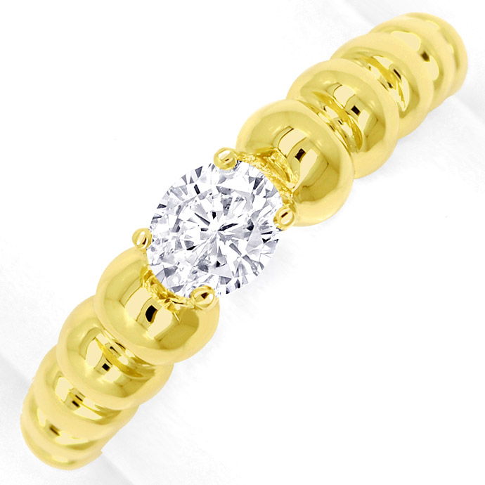 Designer-Ring funkelnder ovaler Diamant 0,39ct Gelbgold, aus Designer-Solitär-Diamantringe Brillantringe