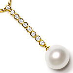 Natürliche feinste Südsee Perlen Brillanten-Collier 18K