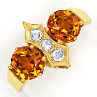 zum Artikel Diamantring mit Madeira Citrinen und Diamant Rosen Gold, S1408