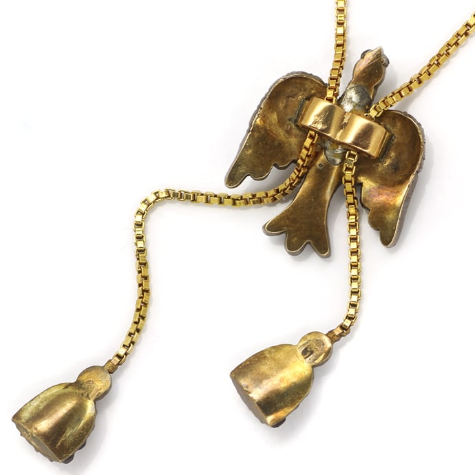 Foto 3 - Antike Taube mit Granaten und Perlen als tolles Collier, S1519