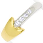 Designer-Diamantring mit 4 Brillanten Gelbgold-Weißgold