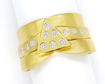 Foto 1 - Design Herz Ring mit lupenreinen Brillanten in Gelbgold, S1672