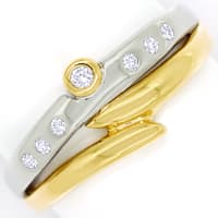 zum Artikel Designer-Diamantring 0,12ct Brillanten in Bicolor Gold, S1898