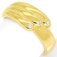 zum Artikel Moderner Diamantring 3 Diamanten in 585er Gelbgold, S1983