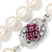zum Artikel Perlenkette -8,5mm mit Rubine Diamanten Verschluss, S2064