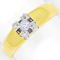 zum Artikel Gelbgold-Weißgold-Diamantring mit Brillant-Solitär, S2066