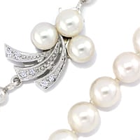 zum Artikel Edle Perlenkette Weißgold Schloss lupenreine Diamanten, S2120