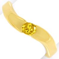 zum Artikel Goldgelber Diamant oval 0,22ct in geschwungenem Bandring, S2242
