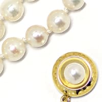 zum Artikel Akoya Perlenkette 56cm mit 14k Gelbgold Schloß, S2246