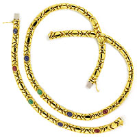 zum Artikel Collier Armband 6,2ct Rubine Saphire Smaragde 14K Gold, S2411