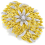 Prächtige Blüten Brosche Diamanten 18K Gold