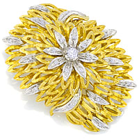 zum Artikel Prächtige Blüten Brosche Diamanten 18K Gold, S2694