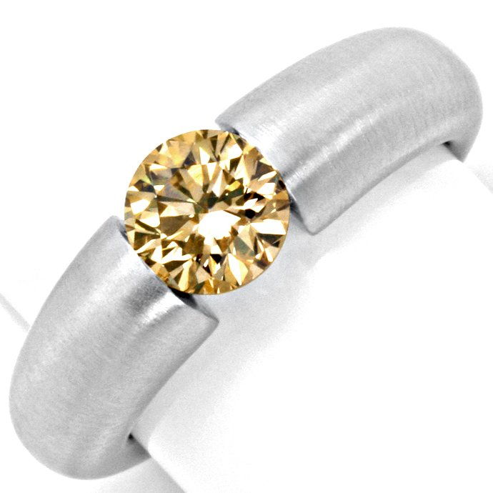 Brillant-Spannring Goldbraun Bronze 1,21 VVS1 Weißgold, aus Designer-Solitär-Diamantringe Brillantringe