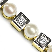 zum Artikel Traumhaftes Perlen und Brillanten-Goldarmband, S2940