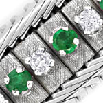 Elegantes WeißGold-Armband Diamanten Smaragde