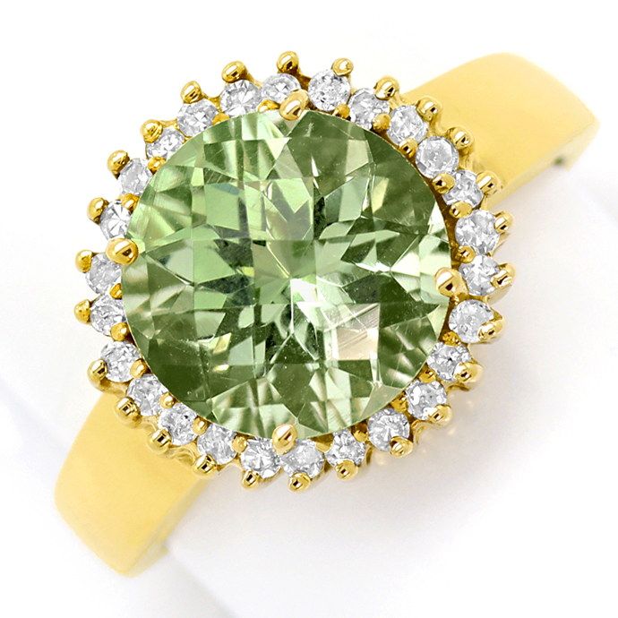 Diamanten-Ring Toll Funkelnder 3,6ct Farbstein Gelbgold, aus Edelstein Farbstein Ringen