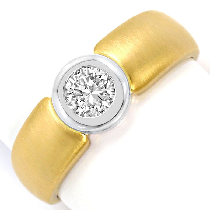 Diamant-Ring Brillant-Solitär 0,44ct Gelbgold-Weißgold, aus Designer-Solitär-Diamantringe Brillantringe