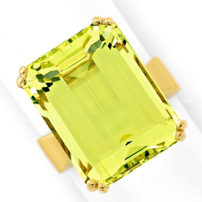 Handarbeits-Gelbgold-Ring mit Riesigem Citrin 22ct, 18K, aus Edelstein Farbstein Ringen